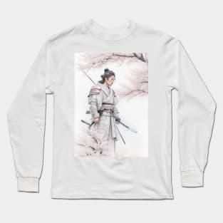 Samurai under the Sakura Long Sleeve T-Shirt